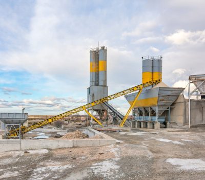 Quarry for the extraction of sand and stone, its transformation into gravel and cement manufacturing